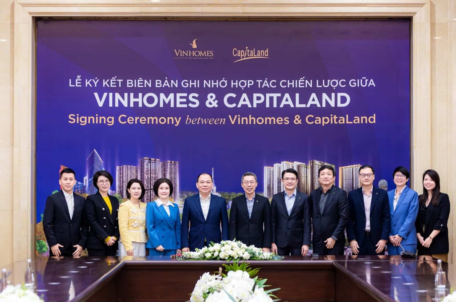 Lễ ký kết hợp tác chiến lược giữa Vinhomes và CapitaLand phát triển The Fullton trị giá 800 triệu USD.