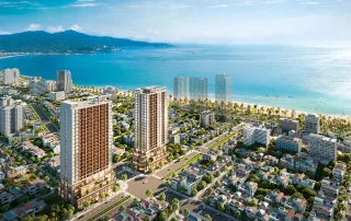 Phối cảnh dự án Sun Costa Residences Đà Nẵng với vị trí đắc địa gần biển Mỹ Khê.