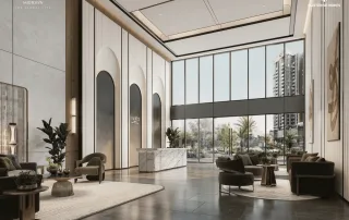 Sảnh đón khách sang trọng tại LUMIÈRE Midtown – Tâm điểm sống đẳng cấp giữa lòng The Global City.