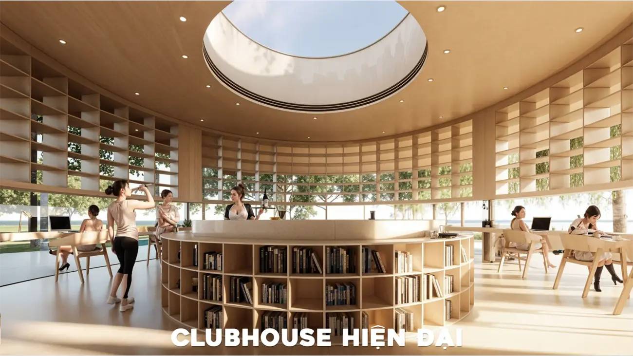 Clubhouse hiện đại tại Charmora City – không gian thư giãn đẳng cấp ven sông.
